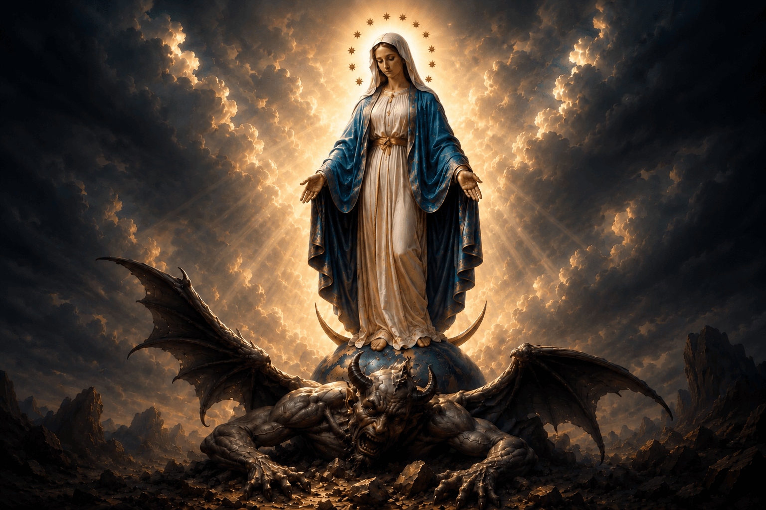 Virgen María con 12 Estrellas